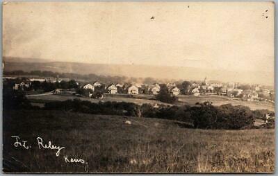 Fort Riley, Kansas Rppc Photo Postcard Bird's-eye Panorama View W/ 1918 Cancel