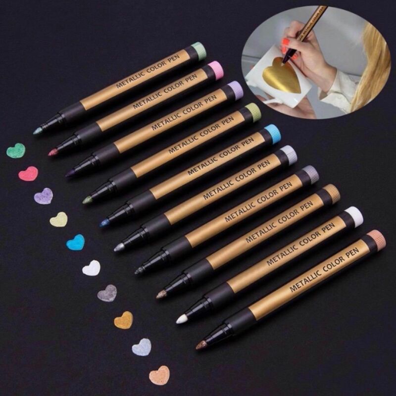 -us 8 Colors Set Paint Marker Pens Metallic Sheen Glitter Calligraphy Arts Album