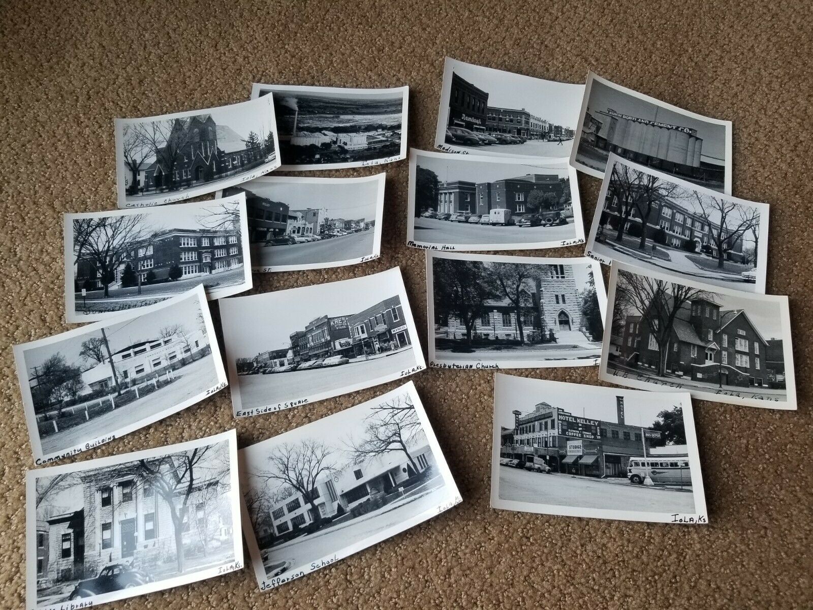 15 Circa 1950 Iola Kansas Real Photo Postcards Rppc