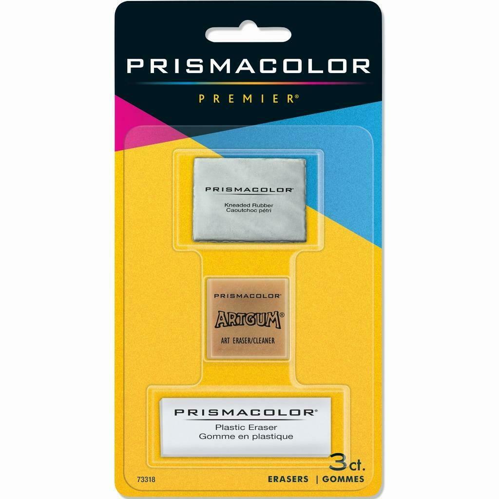 Sanford Prismacolor Premier Art Eraser Sampler Set - Kneaded Artgum Plastic- 3pc